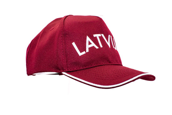 Cepure, Latvija + karogs, bordo, balta naga malina