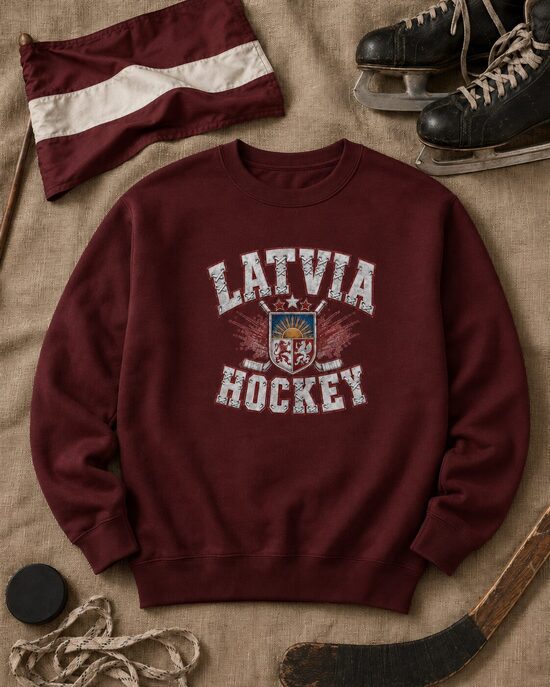 Latvijas hokeja džemperis "Latvia Hockey" (Bordo)