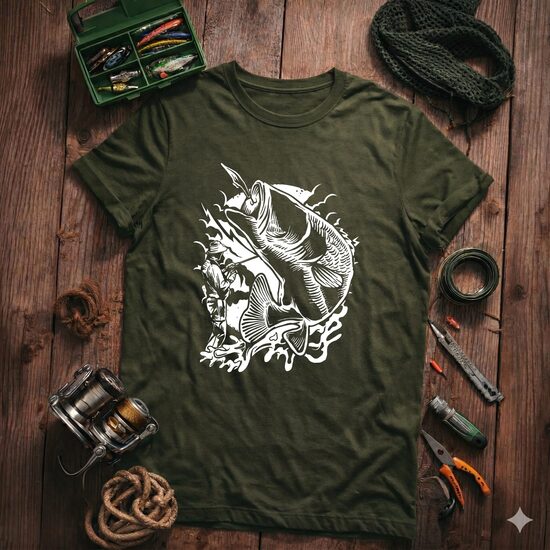 T-Krekls makšķerniekam "Makškernieks", olive