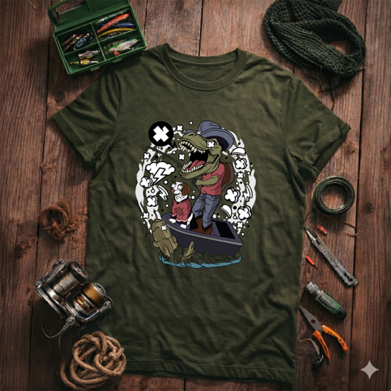 T-Krekls makšķerniekam "Aligators Makškernieks", olive