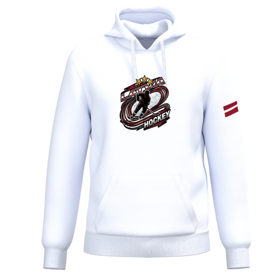 Džemperis ar kapuci Latvia HOCKEY 2026/balts