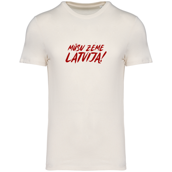 Basketbola fanu T-krekls Mūsu zeme Latvija/basket/dabiski balts