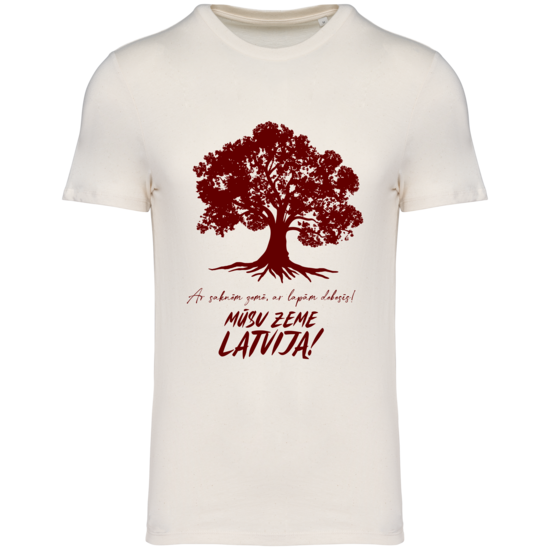 Basketbola fanu T-krekls Mūsu zeme Latvija Ozols/basket/dabiski balts