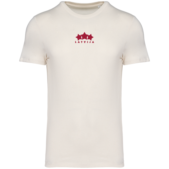 T-krekls Trīs Zvaigznes uz krūtīm/flock/unisex/dabigi balts