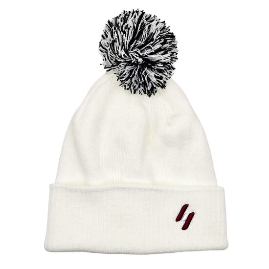 Ziemas cepures ar bumbuli Latvijas karogs/balta