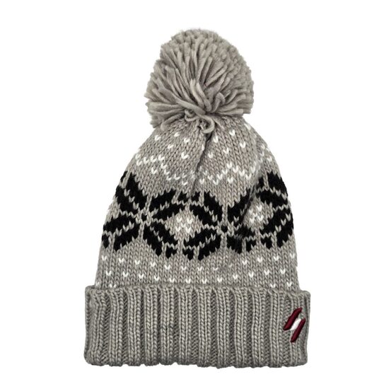 Ziemas cepures Latvijas karogs/pelēki melna