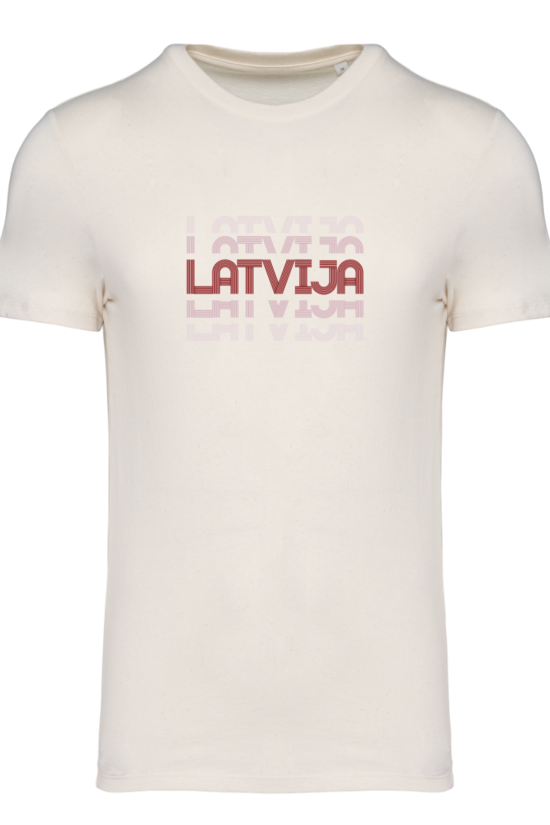 T-krekls Retro Latvija/dabiski balts