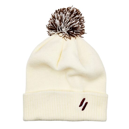 Ziemas cepures ar bumbuli Latvijas karogs/krems