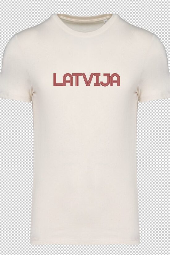 T-krekls Retro Latvija/dabiski balts