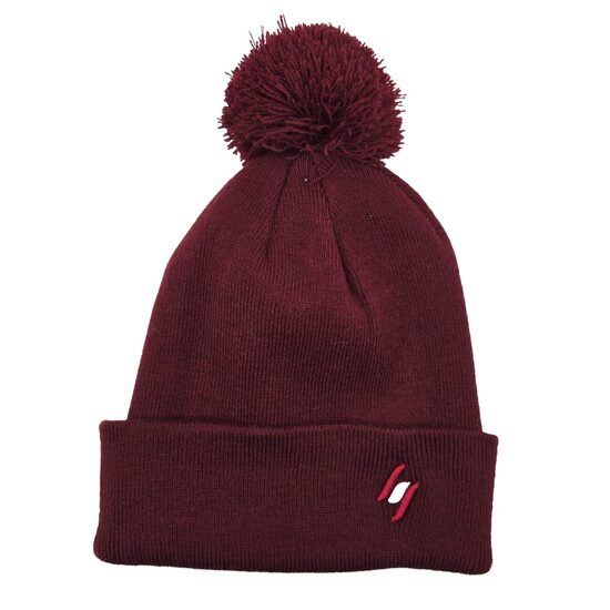 Ziemas cepures ar bumbuli Latvijas karogs/bordo