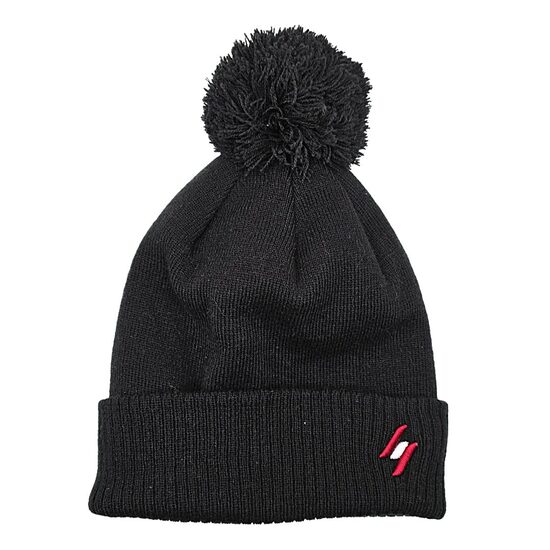 Ziemas cepures ar bumbuli Latvijas karogs/melna