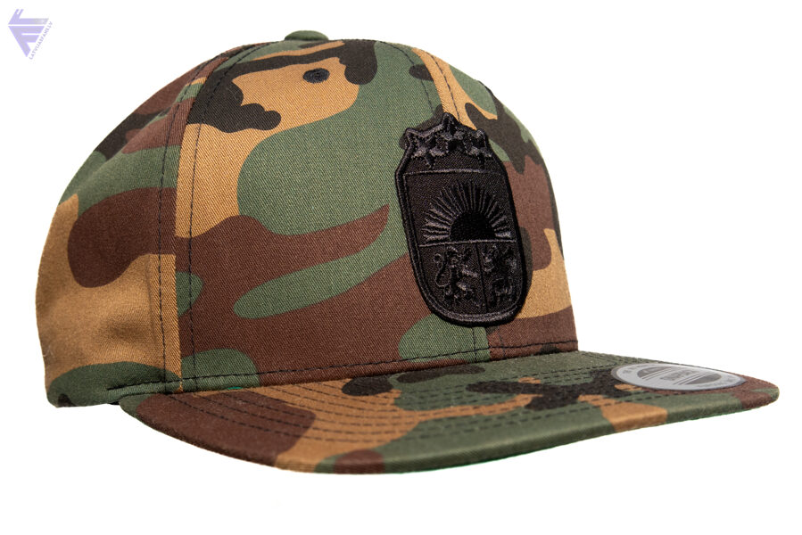 Cepure Mazais Latvijas ģerbonis melns/Flexfit/camo/monohrome