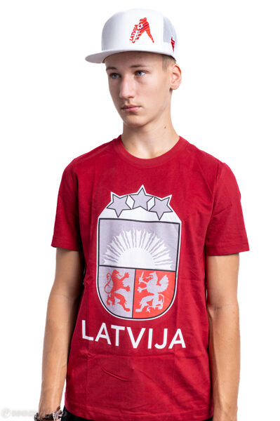T-Krekls vintage Mazais Latvijas gerbonis/Bordo