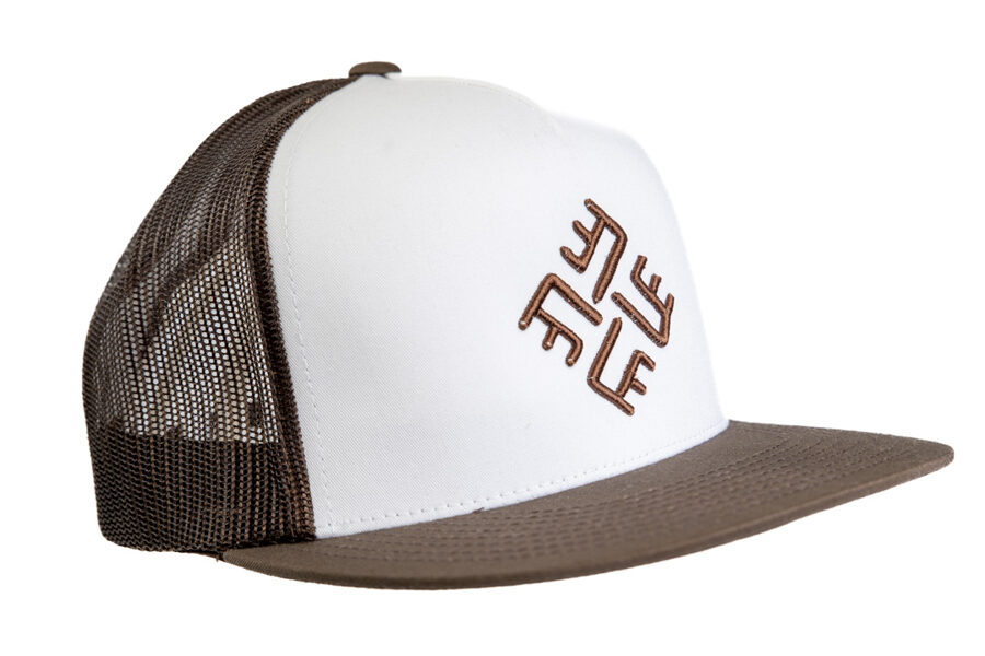 Cepure Pērkons, snapback, ar brūnu 3D izšuvumu/balta/brūna