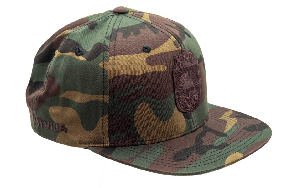 Cepure Mazais Latvijas ģerbonis/Flexfit/camo/brūns/monohrome