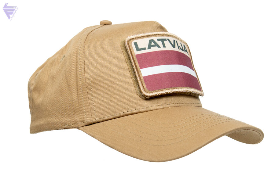 Cepure, beisbola Latvija,karogs/velkro emblēma/smilšu military