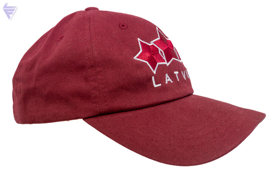 Cepure Trīs zvaigzmes bordo/bordo, nestrukturizēta, daddy cap
