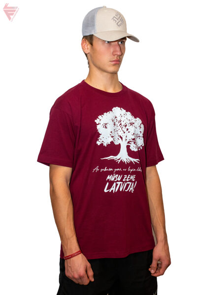 T-krekls Mūsu Zeme Latvija - Ar saknēm zemē, ar lapām debesīs!/divas krāsas