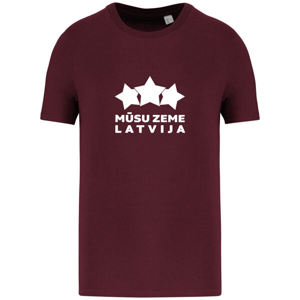 T-krekls Trīs zvaignes Mūsu Zeme LATVIJA/unisex/divas krāsas