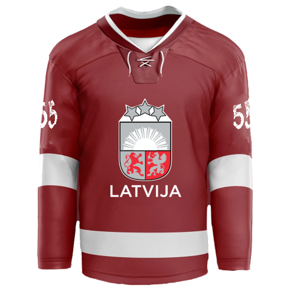 Latvijas sporta fanu krekls Mūsu Zeme Latvija/sarkans/